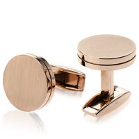 Rose Gold Satin Capped Cufflinks