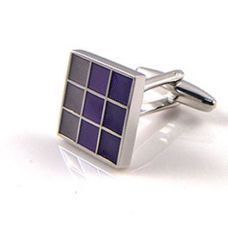 Purple Checkered Square Cufflinks