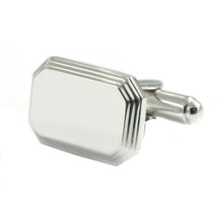 Silver Cut Corner Engravable Cufflinks