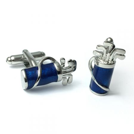 Blue Golf Bag Cufflinks