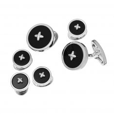 Black Onyx Classic Button Tuxedo Stud Set