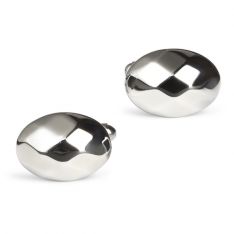 Chunky Oval Faceted Cufflinks