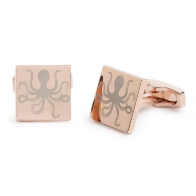 Rose Gold Square Octopus Cufflinks