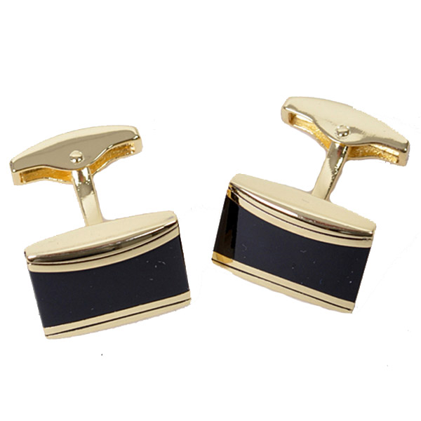 Curved Black Lining Cufflinks Cufflinks Depot
