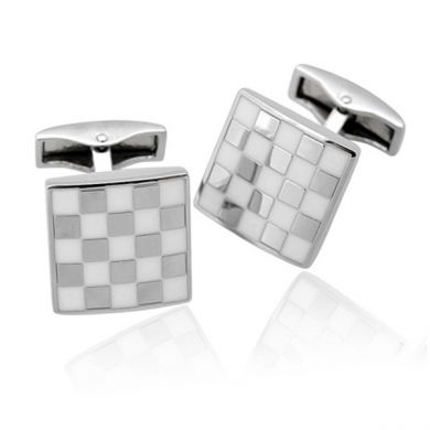 White Checkered Cufflinks White Checkered Cufflinks
