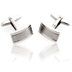 Silver Two Tone Engravable Cufflinks