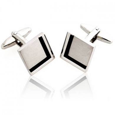 Ebony L Engraved Cuff links
