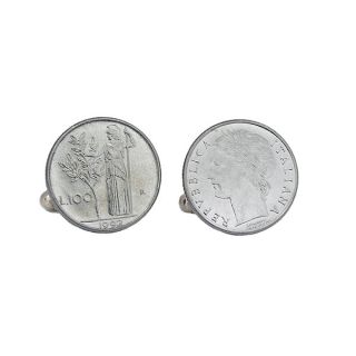 Italian Lira 100 Pence Cufflinks