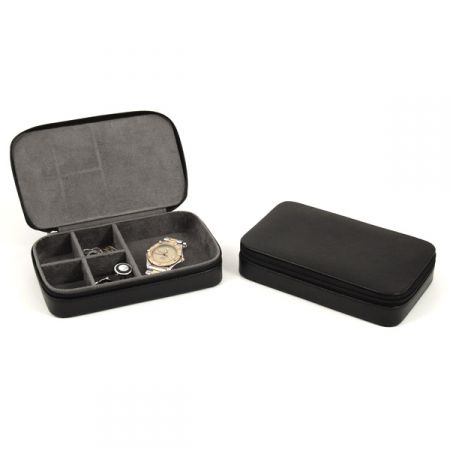 1 Wholesale Locking Aluminum Black Cufflinks Display Portable Storage Boxes Case 