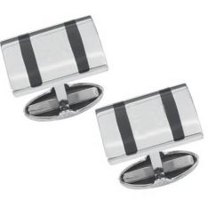 Black Ribbed Cufflinks