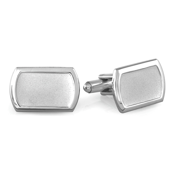 TwoToned Silver Cufflinks Cufflinks Depot