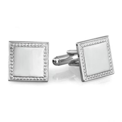 Square Beaded Edge Cufflinks
