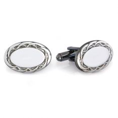 Polished Gunmetal Cufflinks with Border