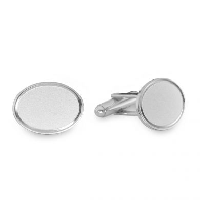 Oval Sandblasted Rhodium Cufflinks Oval Sandblasted Rhodium Cufflinks