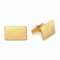 14 Karat Gold Engravable Rectangle Cufflinks