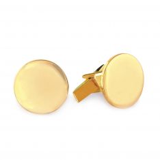 14 Karat Gold Engravable Round Cufflinks