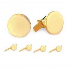 14 Karat Solid Gold Engravable Round Stud Set