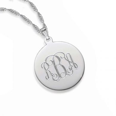 Engravable Round Pendant Necklace Engravable Round Pendant Necklace