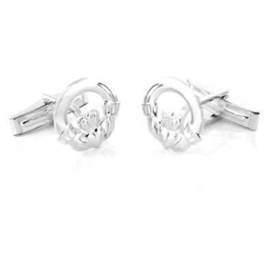 Sterling Claddagh Circle Cuff Links