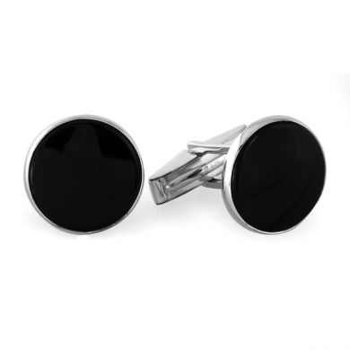 Sterling Silver Genuine Onyx Cufflinks