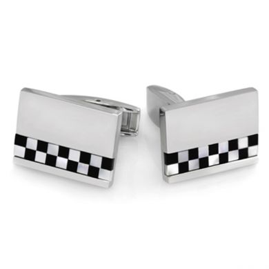Checkered Stainless Engraved Cufflinks Checkered Stainless Engraved Cufflinks