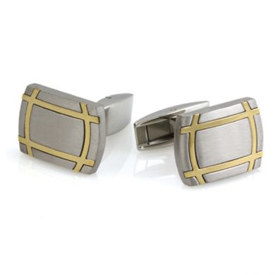 Two Tone Engraved Cufflinks