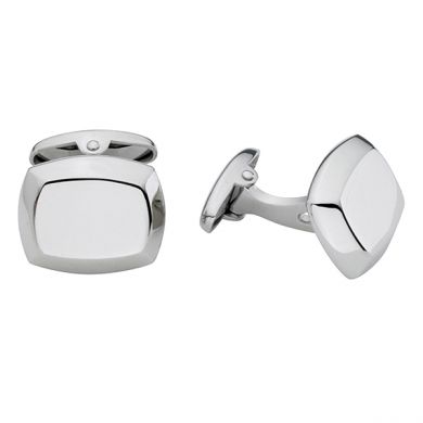 Curved Rectangular Engravable Cufflinks