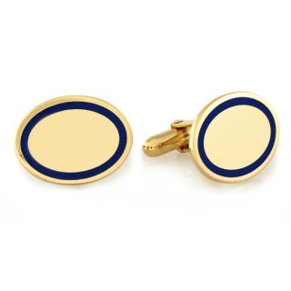 Blue Bordered Vermeil Cufflinks