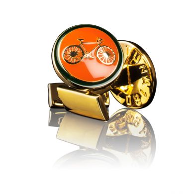 Orange Bicycle Cufflinks