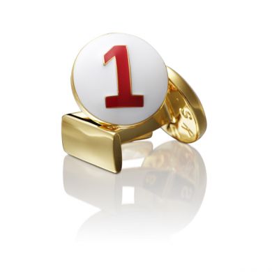 Gold Number 1 Racer Cufflinks