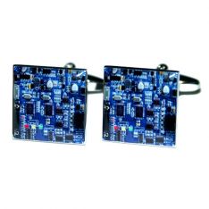 Blue Circuit Board Cufflinks