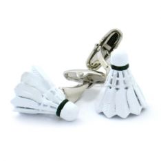 White Badminton Shuttle Cock Cufflinks