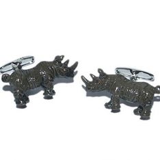 Painted Grey Wolf with Swarovski Crystal Eyes Cufflinks Inc