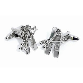 Skis and Poles Cufflinks
