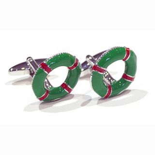 Green Lifebuoy Cufflinks