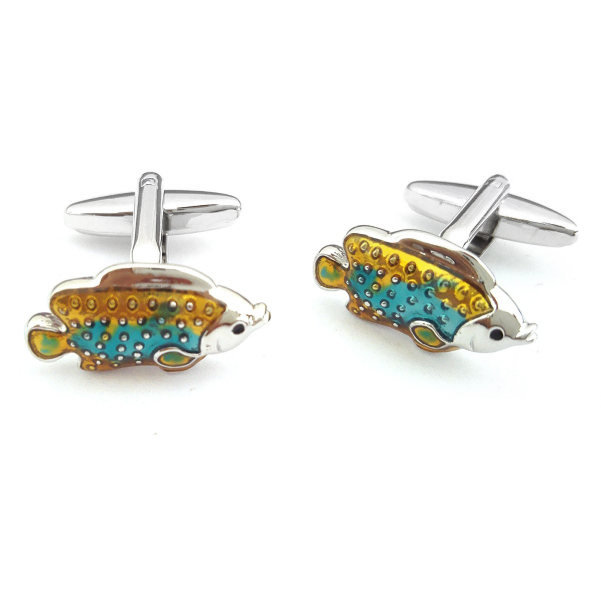 Blue Tropical Fish Cufflinks Blue Tropical Fish Cufflinks