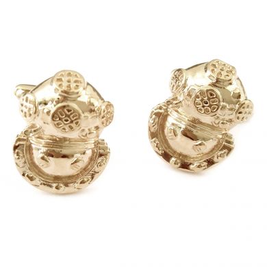 Champagne Gold Divers Helmet Cufflinks