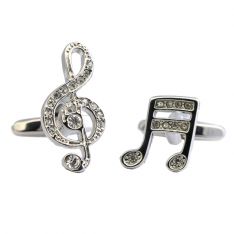 Swarovski Treble Clef Music Note Cufflinks