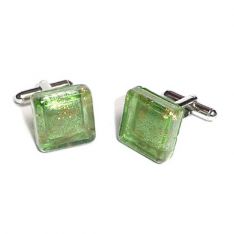 Gold Sparkle Murano Glass Cufflinks