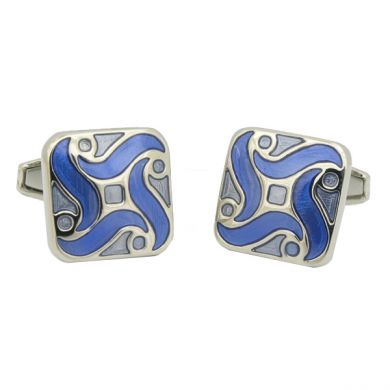 Blue Spiral Cufflinks