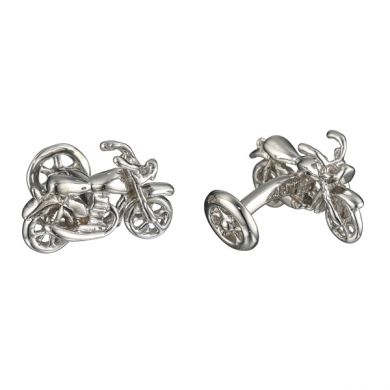 Sterling Motorcycle & Wheel Cufflinks