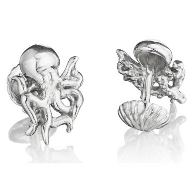 Octopus and Shell Cuff Links