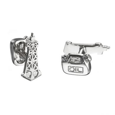 Sterling Oil Derrick Cufflinks