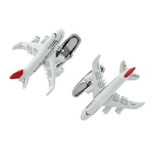 White Jetliner Cufflinks