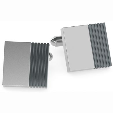 Silver and Gun Metal Chive Cufflinks