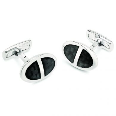 Kipling Oval Carbon Fiber Cufflinks