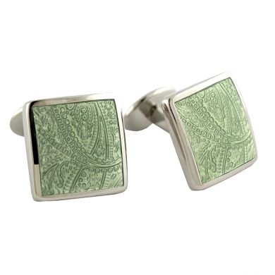 Sterling Green Paisley cufflinks Sterling Green Paisley cufflinks