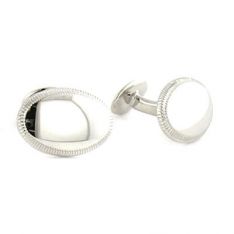 Sterling Silver Oval Engraveable Cufflinks