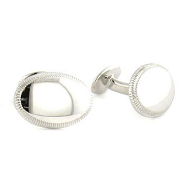 Sterling Silver Oval Engraveable Cufflinks