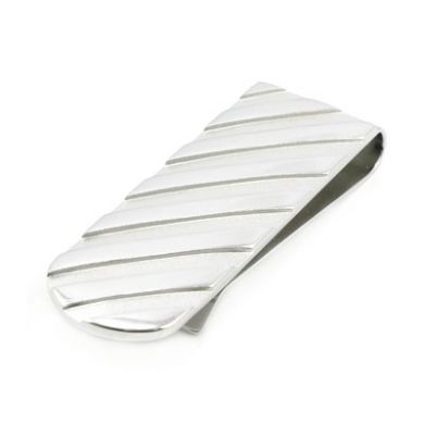 Sterling Silver Striped Money Clip